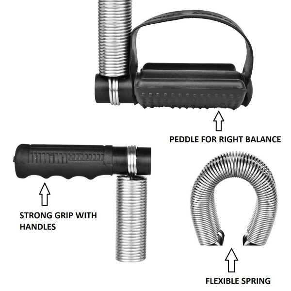 Foot Pedal Resistance Band Elastic Sit-up Pull Rope Yoga Fitness Gym – Elastic Pull Ropes Tummy Trimmer | Double Spring Tummy Trimmer ( Random Color )