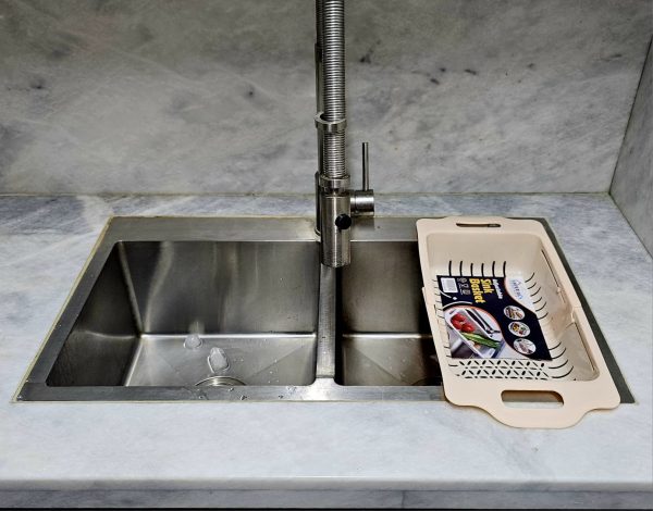 Kitchen Plastic Dish Drainer And Drying Rack Sink Basket For Washing Bowls Utensils Vegetables Fruits Storage Organizer (random Color)