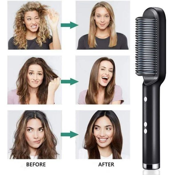 Multifunctional Hair Straightener Brush Heated Brushes Ceramic Anti-scald Hair Straightening Hot Comb