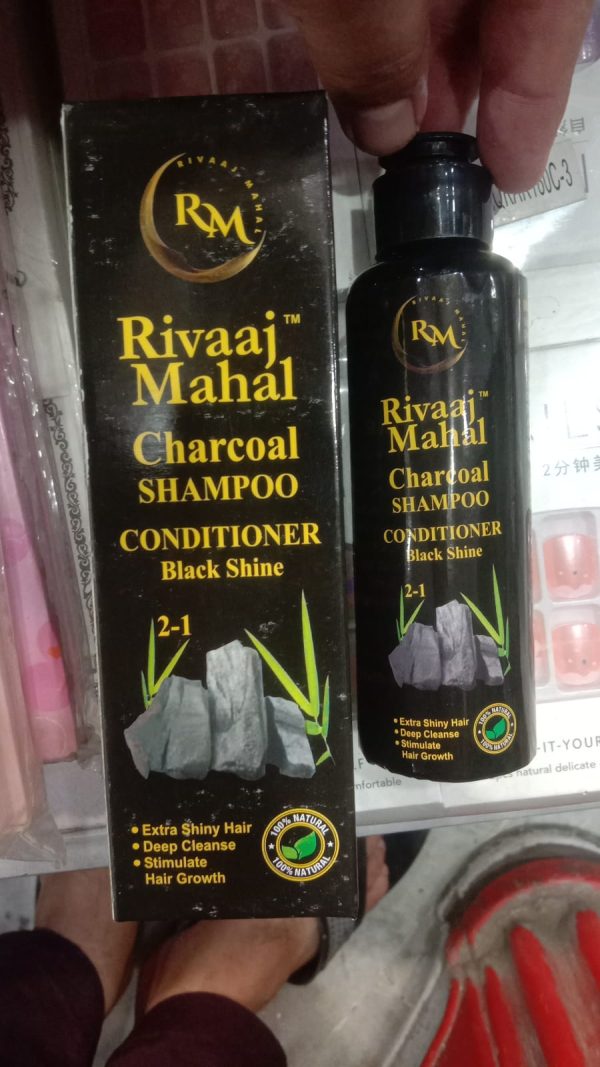 Rivaaj Mahal Charcoal Shampoo + Conditioner – Black Shine Formula For Deep Clean & Smooth Finish ₨226 ₨224