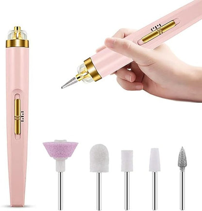 5 In 1 Professional Manicure Nail | Salon Nail Finishing Touch | Nail Grinding, Burnishing Machine | Full Manicure And Pedicure Tool – Random Color