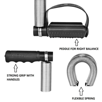 Foot Pedal Resistance Band Elastic Sit-up Pull Rope Yoga Fitness Gym – Elastic Pull Ropes Tummy Trimmer | Double Spring Tummy Trimmer ( Random Color )