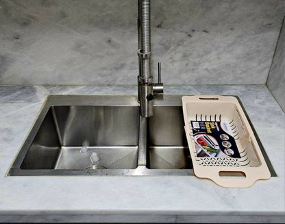 Kitchen Plastic Dish Drainer And Drying Rack Sink Basket For Washing Bowls Utensils Vegetables Fruits Storage Organizer (random Color)