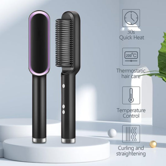 Multifunctional Hair Straightener Brush Heated Brushes Ceramic Anti-scald Hair Straightening Hot Comb