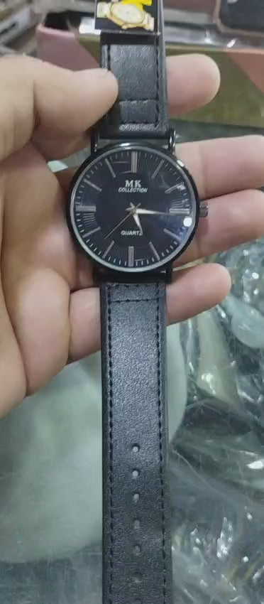 Modern Edge Black Leather Strap Watch – Sleek, Durable, And Timeless Without Box
