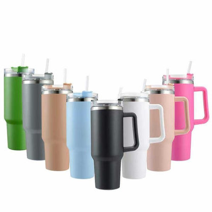 Stanley 40 Oz (1200ml) Stainless Steel Vacuum Insulated Tumbler With Straw – Leak-proof Quencher Cup For Hot & Cold Beverages, Travel Mug, Gym Water Bottle, Coffee Thermos -random Colors | Stanley | (with Box)