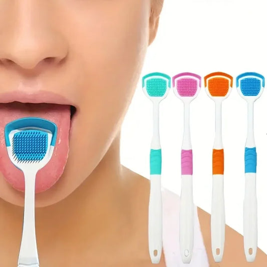 Tongue Cleaner Brush With Soft Silicone Bristles – Oral Hygiene Tool For Fresh Breath & Bacteria Removal – Tongue Cleaner –